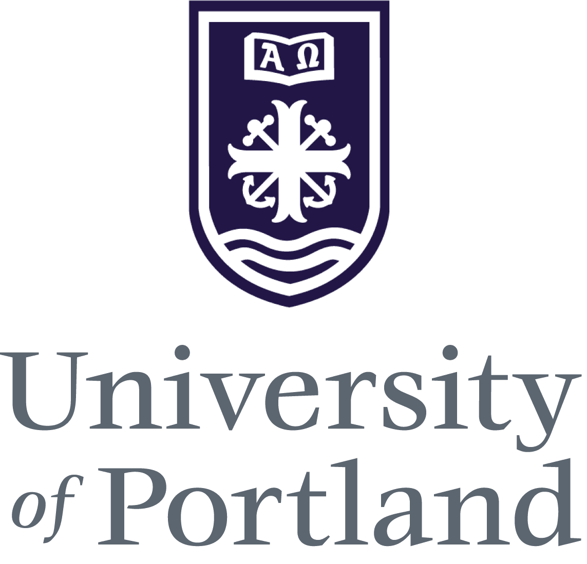 Logo of the University of Portland featuring a shield with a cross and other symbolic elements, above the text "University of Portland" in stylized grey font—a symbol as integral to their identity as their compelling video case studies.