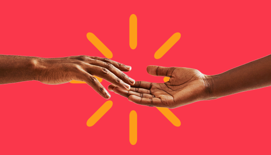 hands joining together to effectively facilitate online meetings