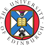 The University of Edinburgh logo featuring a red circle, blue saltire, open book, thistle, and castle.