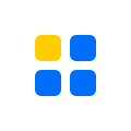 Image of a square grid with one yellow square in the top left and three blue squares in the remaining positions.