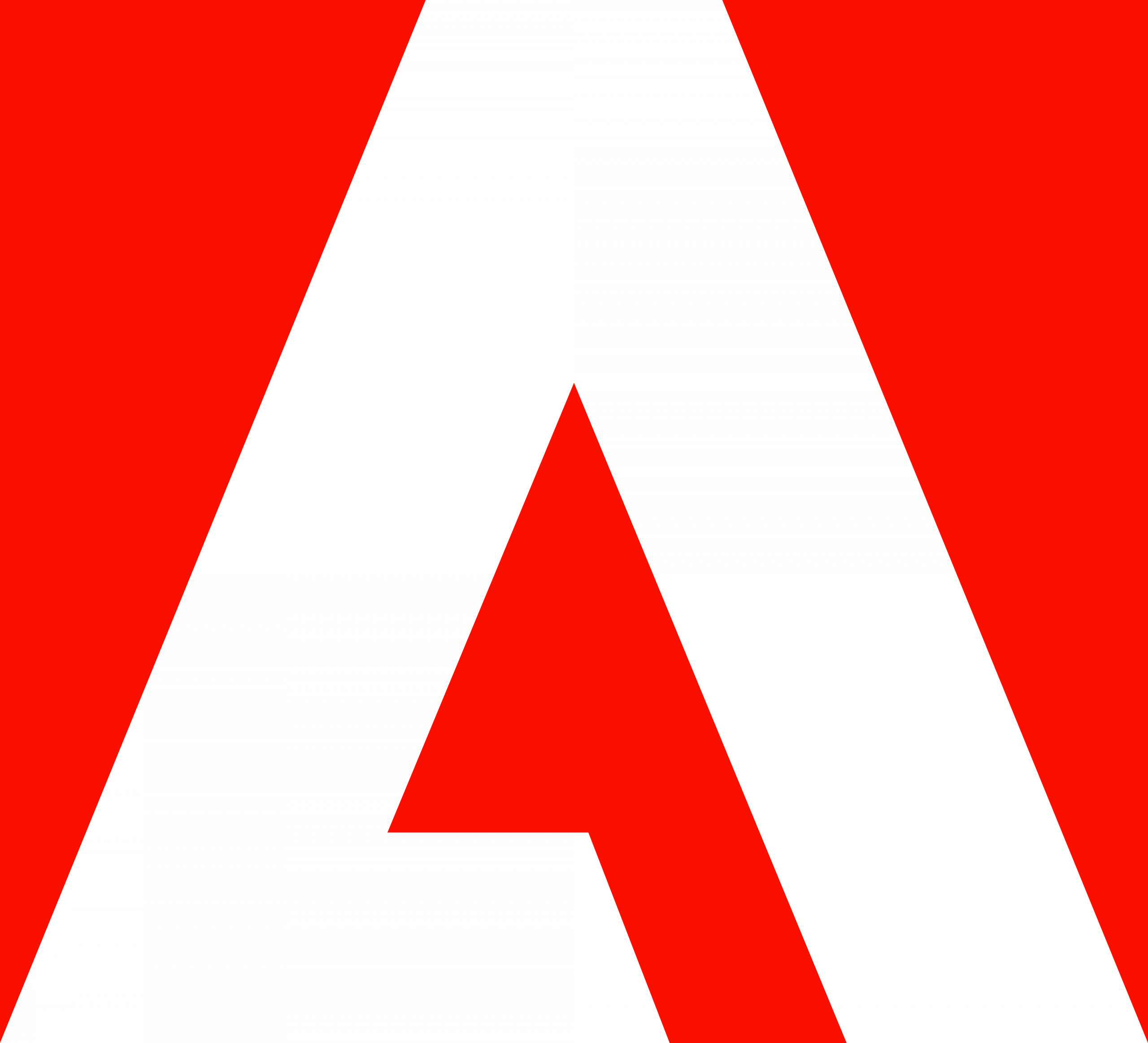 Red background with a large black letter "A" centered.