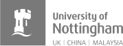 University of Nottingham logo featuring a tower graphic on the left and text on the right that reads "University of Nottingham UK | China | Malaysia.