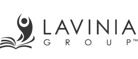 Logo of Lavinia Group featuring a stylized person above an open book, with the text "Lavinia Group" to the right.