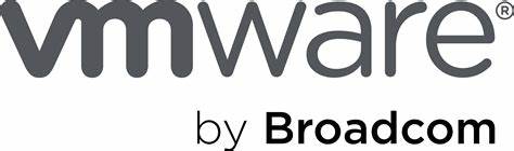Logo displaying "VMware" in large text with "by Broadcom" in smaller text beneath it.